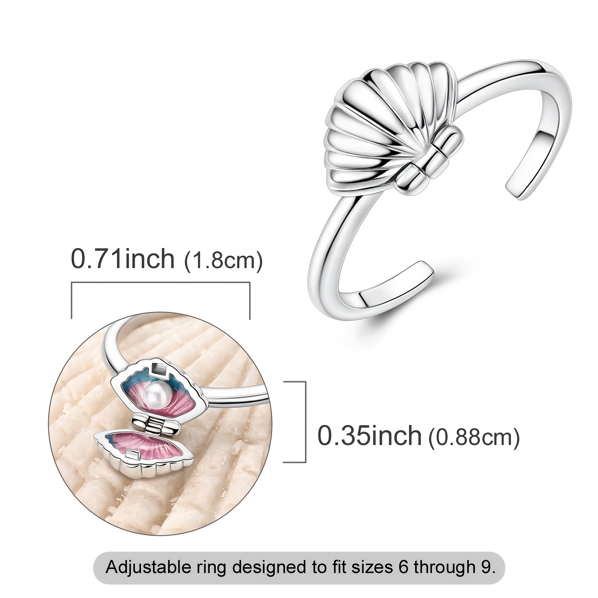 Silvery Color Adjustable Women’s Ring, Elegant Gift